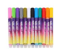 YUYTE 12 Colors Nail Art Pen Set, Quick Drying Long Lasting Vibrant Nail Polish Pens with Easy Wipe Off, for Beginners and Professional Design