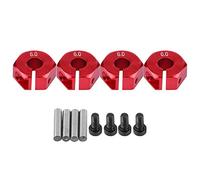 YUYTE 12mm Wheel Hex Hub Adapter RC Wheel Hub Adapter Universal Wheel Hex for 1/10 Scale RC Cars with Aluminum Alloy Anti-Shake Design Easy to Install (6.0MM red)