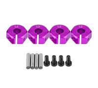 YUYTE 12mm Wheel Hex Hub Adapter RC Wheel Hub Adapter Universal Wheel Hex for 1/10 Scale RC Cars with Aluminum Alloy Anti-Shake Design Easy to Install (5.0MM purple)