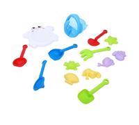 YUYTE 14pcs Kids Beach Toys Set STEM Sand Play Tools with Storage Net Bag for Sandcastles Building and Learning
