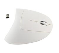 YUYTE 2.4GHz Wireless Ergonomic Vertical Mouse for PC Laptop with 3 Adjustable DPI 800/1200/1600 Non-Delay Technology Skin-Friendly Grip 10M Range Comfort Wrist Pain Relief (White)