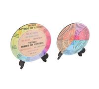 YUYTE 2 Pcs Feelings Wheel Desk Decor, Office Emotional Wheel Chart with Stand for Bedrooms, Living Spaces to Enhance Emotional Intelligence