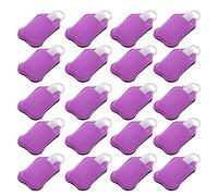 YUYTE 20 Pcs Keychain Empty Squeeze Bottles Refillable Travel Bottles with Flip Top Cap and Carabiner for Toiletries Skincare Essentials (Purple)