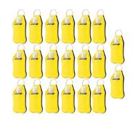 YUYTE 20 Pcs Keychain Empty Squeeze Bottles Refillable Travel Bottles with Flip Top Cap and Carabiner for Toiletries Skincare Essentials (Yellow)