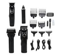 YUYTE 4 in 1 Beard Trimmer Nose Hair Clipper Kit, Mens Grooming Clippers with Foil Shaver for Home and Barber Use (Black)