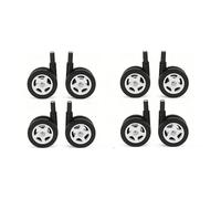 YUYTE 8 Pcs Baby Walker Wheels Replacement, Universal Silent PU Rubber Casters with 360 Degree Swivel for Smooth Quiet Rotation on Tile Hardwood Carpet (White)