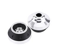 YUYTE 937 Frame Sliders CNC Aluminum Front Fork Wheel Frame Sliders for Motorcycles, Scooters, and Mopeds - Red (Silver)