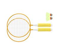 YUYTE Badminton Racket and Badminton Racket Set - 2 Rackets and 2 Balls for Kids - Soft -Slip Handle & Large Mesh for Grip and Comfort (Yellow)
