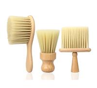 YUYTE Barber Neck Duster Brush, 3 Pack Hair Cutting Cleaning Brush with Soft Nylon Bristles and Solid Wooden Handle, for Removing Loose Hair for Home Salon