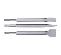 YUYTE Chisel Bits 3Pcs Chisel Carbon Steel Scaling Flat Point Rotating Hammer Drill Bits Set for Concrete and Tile Work (SDS Plus (Round Handle))