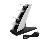 YUYTE Controller Charger Dual Handle Fast Charging Station with Ambient Light for Controller Charging Dock Circuit Protection & Non-Slip Base (White)