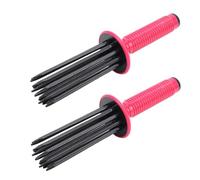 YUYTE Curly Hair Styler Tool, 2PCS 17 Teeth Curling Roll Comb, Hair Salon Professional Curling Brush for Casual Wear