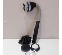 YUYTE Electric Body Scrubber 4 in 1 IPX6 Water Proof Long Handle Power Bath Brush 2 Speeds Cleansing Exfoliating Massage (Black (USB))