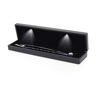 YUYTE Jewelry Box, LED Lighted Engagement Necklace Box, Wedding Jewelry Display Case, Gift Storage Box, Small Gift Boxes for Jewellery, Light Up Necklace Box for Anniversary Wedding Birthday