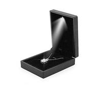 YUYTE Jewelry Box, LED Lighted Engagement Pendant Box, Wedding Jewelry Display Case, Gift Storage Box, Small Gift Boxes for Jewellery, Light Up Pendant Box for Anniversary Wedding Birthday