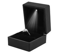 YUYTE Jewelry Box, LED Lighted Engagement Ring Box, Wedding Jewelry Display Case, Gift Storage Box, Small Gift Boxes for Jewellery, Light Up Ring Box for Anniversary Wedding Birthday