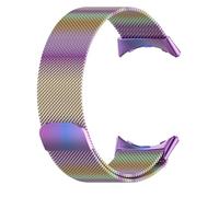 YUYTE Milanese Loop Band for Men Women with Auto Locking Clasp for Pixel 4, Breathable Woven Metal Strap, Adjustable Mesh Wristband (Colorful)