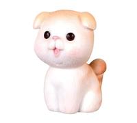 YUYTE Mini Cat Figurine Resin Kitten Statue with Folded Ear Pose Cute Tongue Lolling Expression Pink Cheeks for Garden Decor Cake Topper Terrarium (1 Yellow Cat)