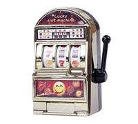 YUYTE Mini Slot Machine Toy Small Gambling Game for Kids 3+ Years Old with Manual Wrench No Battery Needed ABS Plastic Birthday (gold)