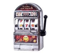 YUYTE Mini Slot Machine Toy Small Gambling Game for Kids 3+ Years Old with Manual Wrench No Battery Needed ABS Plastic Birthday (silver)