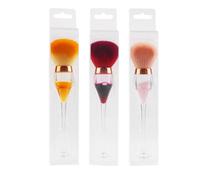 YUYTE Nail Duster Brush Nail Dust Brush Art Dust 3pcs Set with Dense Fluffy Fibers and Tapered Grip for Professional (Champagne Liquid Red Wine Liquid Pink Color Beads)