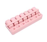 YUYTE Portable Weekly Tablet Organizer - 7 Day Medicines Box with Reminder Sliding Lid, Travel Tablet Case Holder for Vitamins, Tablets & Supplements (Pink)