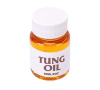 YUYTE Pure Tung Oil 60ml Fast Drying Water Resistant Wood Finish | Natural Wood Sealer,Organic Matter,Raw Surfaces,Indoor Outdoor,Boat Guitar Finish,Brush Applied,60ml Bottle