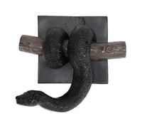 YUYTE Python Snake Resin Sculpture Lifelike Coiled Hanging Wall Decor Resin Ornament Handcrafted Garden Art Weatherproof for Indoor Outdoor Patio (Black)