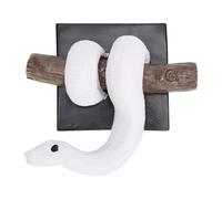 YUYTE Python Snake Resin Sculpture Lifelike Coiled Hanging Wall Decor Resin Ornament Handcrafted Garden Art Weatherproof for Indoor Outdoor Patio (White)