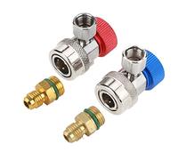 YUYTE R134A Quick Coupler Connector R134A AC Coupler Adapter R134A Quick Connect Fitting with Cap for Automotive A/C System High Low Side Service Port