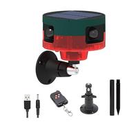 YUYTE Solar Outdoor Motion Sensor Alarm, 6 Red Strobe LEDs with 13 Sounds and Custom Recording, for Animal Repelling and Home Security