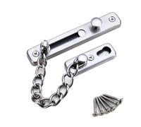 YUYTE Stainless Steel Door Chain Lock Security Chain Latch Interior Door Bolt Spring Loaded Press Lock 18cm with Mounting Hardware for Home Office Doors (Brushed Steel)