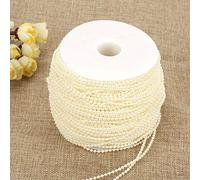 YUYTE String Pearls 1mm 100m/roll Imitation Pearl Wire Beads Garland String DIY Wedding Decoration 2.5mm - ABS Material for Elegant Decor (Beige)