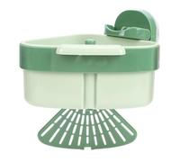 YUYTE Suction Cup Sink Corner Rack, Upgraded Sponge Holder for Kitchen Sinks, Utomatic Dumping Waste Catcher, Wall Mounted Suctions Organizer for Kitchen (Green)