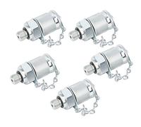 YUYTE Test Adapter 5Pcs Hydraulic Testing Adapter Thread Test Coupling Connectors for Pressure Measuring PT/PPT (Carbon Steel Galvanized)