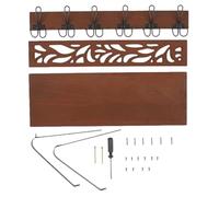 YUYTE Wall Mounted Coat Rack with Shelf 6 Double Hooks Entryway Organizer Shelf Hallway Organizer Wall Coat Rack with 12 Hooks and Large for Living Room Bedroom Entryway (38 * 13.5 * 17.5CM)