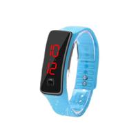 YUYTE Watches Girls Digital LED Watch Sports Silicone Strap Digital 12-Hour Dial Electronic Display Wristwatch for Men and Women (Light Blue)