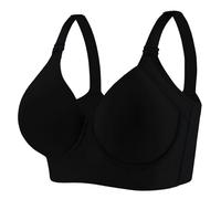 YUYUCH Plus Size Push Up Underwire Sculpting Bras for Women Hide Back Fat Smoothing Bra Full Back Coverage Deep Cup Comfort T-Shirt Bra (36E,Black)