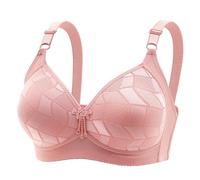 YUYUCH Push Up Wireless Bra for Women Non-Padded Full Coverage Seamless Bras Comfort Plunge Everyday Bra Pink