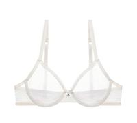 YUYUCH Sexy Mesh Lace See Through Unlined Sheer Bras Underwire Non Padded Ultra Thin Bralettes for Women White