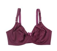 YUYUCH Women's Cotton Plus Size Support Unlined Bra Full Coverage Non-Padded Ultrathin Comfort Everyday Soft Cup Bras Burgundy