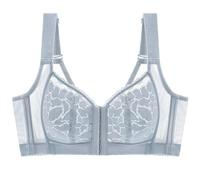 YUYUCH Women's Full Coverage Front Closure Push Up Bra Wireless Unpadded Support Minimizer Plunge Everyday Bras