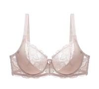 YUYUCH Women's Full Coverage Lace Soft Cups Breathable Bra Underwire Non Padded Push up Bra for Heavy Breast Khaki