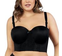 YUYUCH Women's Push Up Deep Cup Bra Full-Coverage Underwire Bra with Support Hide Back Fat Bras Side Smoothing Lift T-Shirt Bra Black