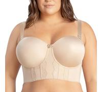 YUYUCH Women's Push Up Deep Cup Bra Full-Coverage Underwire Bra with Support Hide Back Fat Bras Side Smoothing Lift T-Shirt Bra Skin