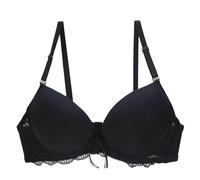 YUYUCH Women's Removable Strap Push Up Underwire Lace Bra Lift Up Invisible Backless Multiway Bras Black