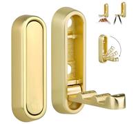 Yuyueda 4 Pcs Foldable Wall Hook,Folding Hooks Heavy Duty,Gold Coat Hooks,Fold Down Wall Hook of Zinc Alloy,Brass Flip Down Hooks for Walls Hanging Coat, Folding Closet Hanger for Bag, Towel, Key