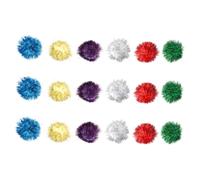YUYUETIME 18pcs Glitter Tinsel Pom Pom Balls Cat Cashmere Material Interactive Play for Indoor Cats Kitten Entertainment and Exercise Random Color