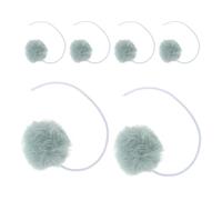 YUYUETIME 6pcs Replacement Cat Balls with Bell for Cat Tree Accessories Plush Hanging and Kittens Safe Interactive Furry Play Balls in Light Green