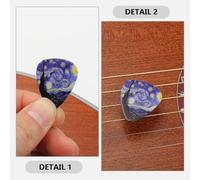 YUYUETIME 6pcs Starry Guitar Picks Thick Electric Guitar and Ukulele Plectrums Comfortable Ergonomic Design Mixed for Various Music Styles